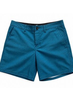 Quiksilver Teal Striped Flat Front Men's Shorts